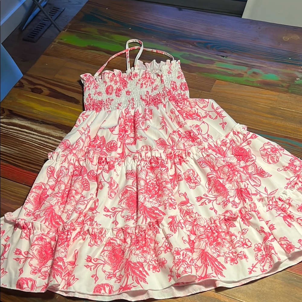 Pink Floral Print Summer Dress - Picture 2 of 5